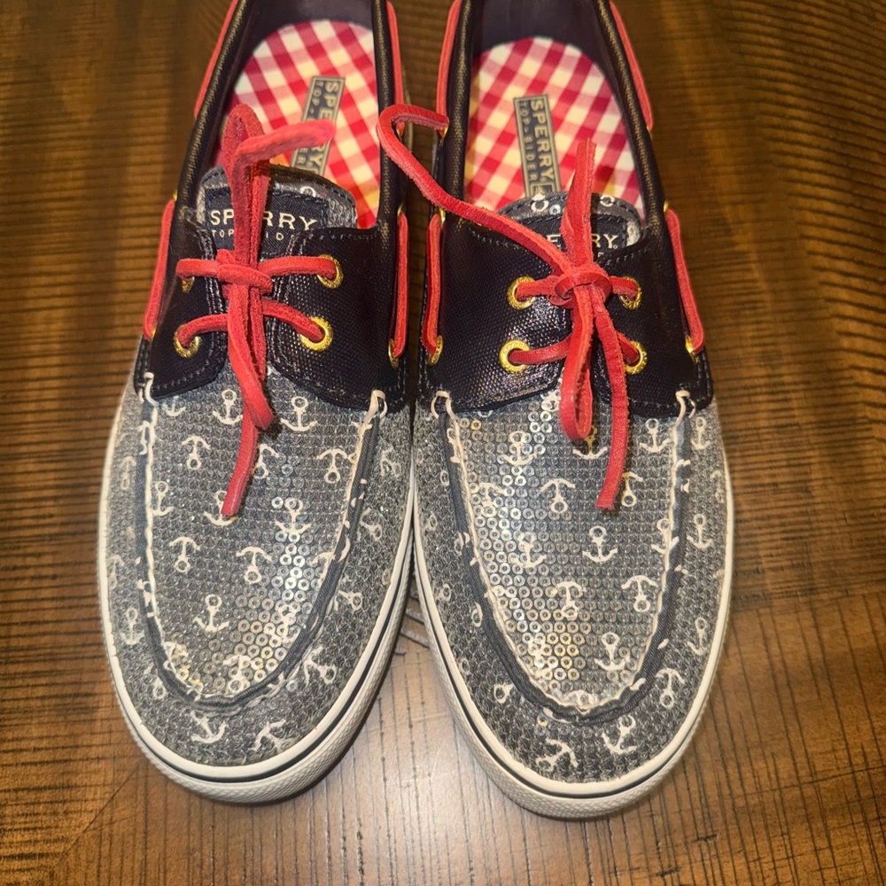 Sperry Women's Navy and Red Boat Shoes